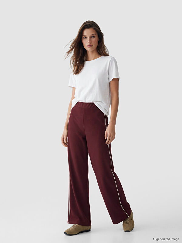 LCW Modest Şeritli Soft Touch Kadın Eşofman Altı