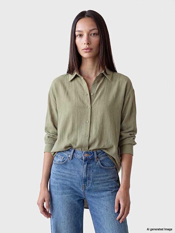 LCW EVERYDAY Dokulu Oversize Kadın Gömlek