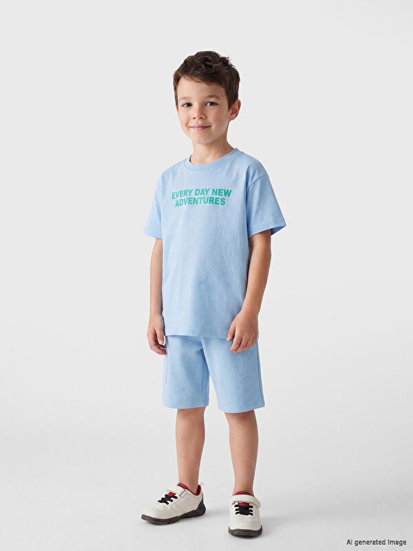 LCW Kids Yazı Baskılı Erkek Çocuk Takım