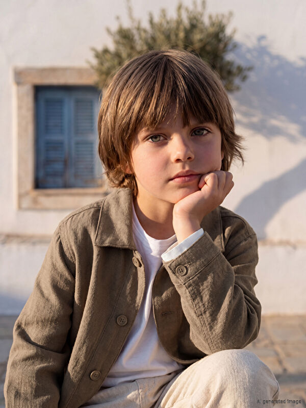 LCW Kids Keten Görünümlü Erkek Çocuk Gömlek Ceket