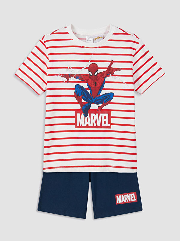 LCW Kids Spider-Man Baskılı Erkek Çocuk Şortlu Pijama Takımı