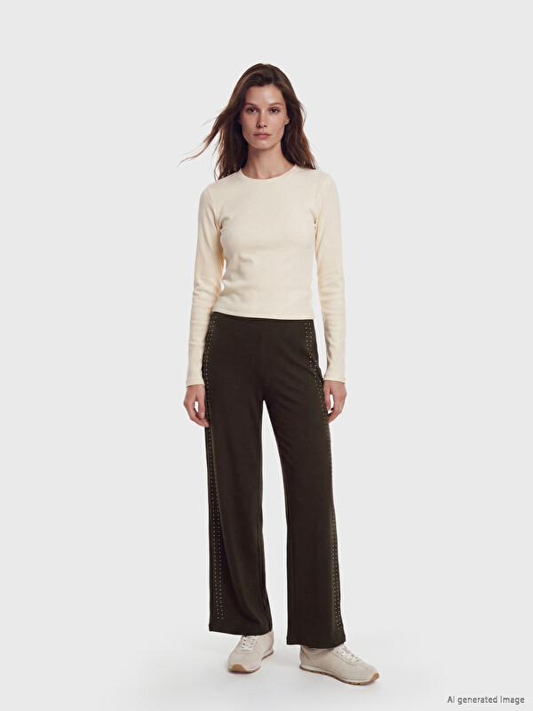 LCW Modest Taşlı Soft Touch Kadın Eşofman Altı