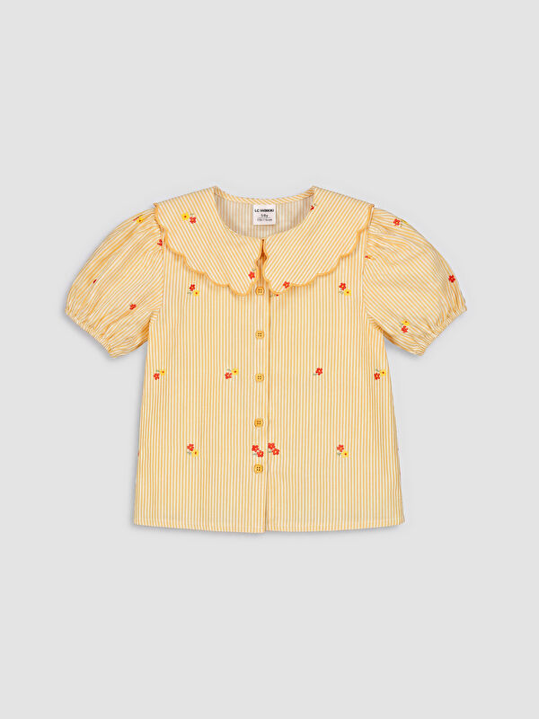 LCW Kids Nakışlı Poplin Kız Çocuk Gömlek