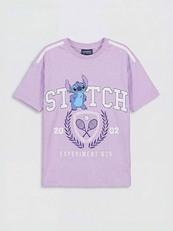LCW Kids Stitch Baskılı Kız Çocuk Tişört