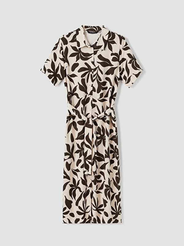 LCW EVERYDAY Woman Brown Shirt Dress