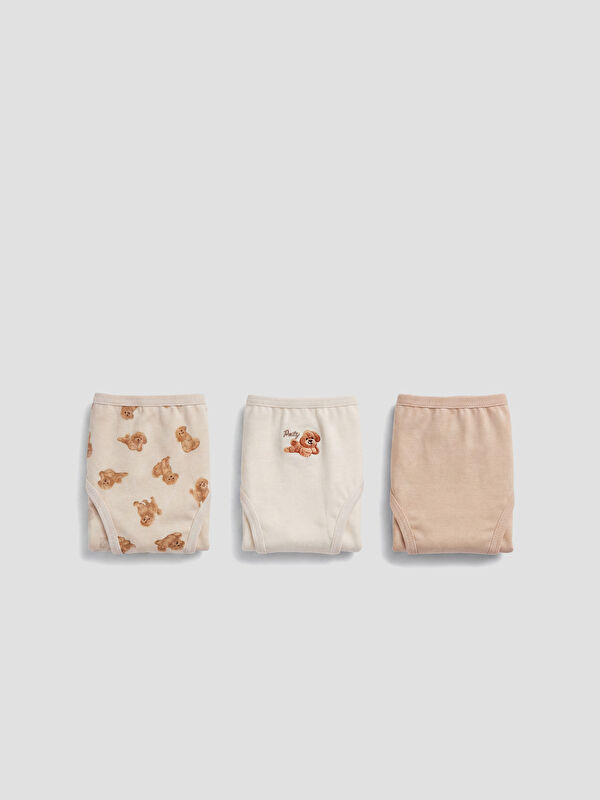 LCW Kids Baskılı Kız Çocuk Slip Külot 3'lü