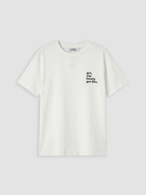 LCW Kids Girl Ecru T-Shirt