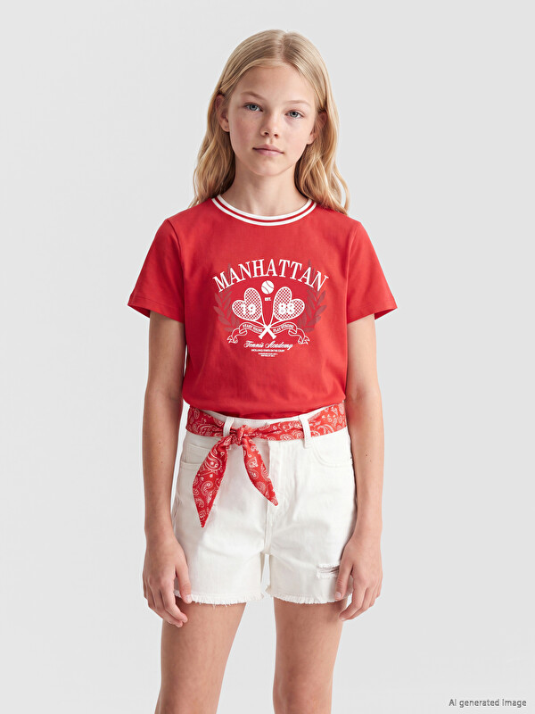 LCW Kids T-shirt e stampuar Manhattan për vajza