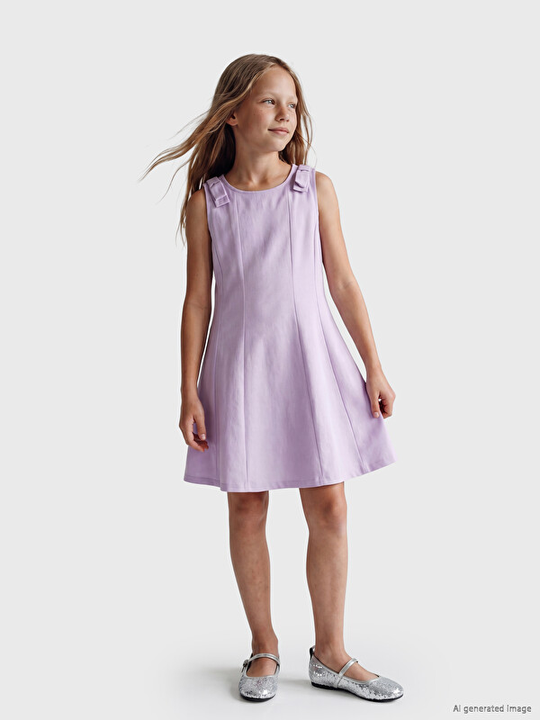 LCW Kids Fiyonk Detaylı Kız Çocuk Elbise