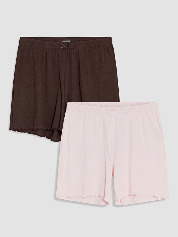 LCW DREAM Beli Lastikli Kadın Şort Pijama Alt 2'li
