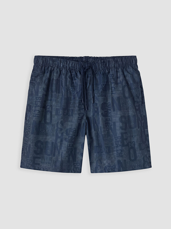 LCW SWIMWEAR Kısa Boy Yazı Baskılı Erkek Deniz Şortu
