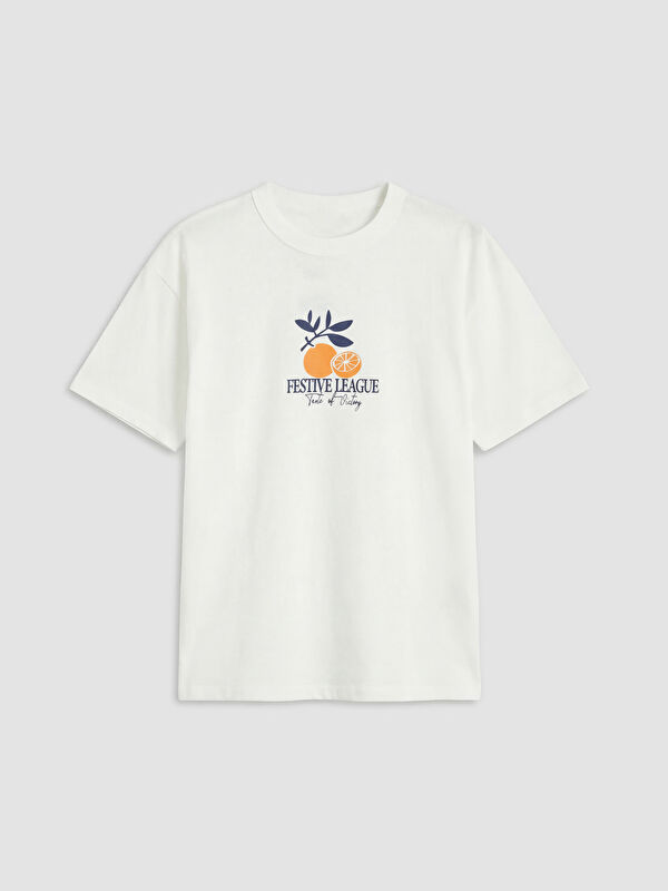 LCW Kids Bisiklet Yaka Baskılı Erkek Çocuk Tişört