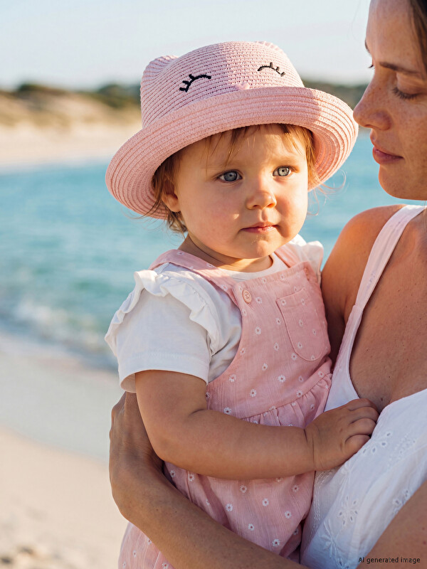 LCW baby Kız Bebek Gabardin Salopet Takım