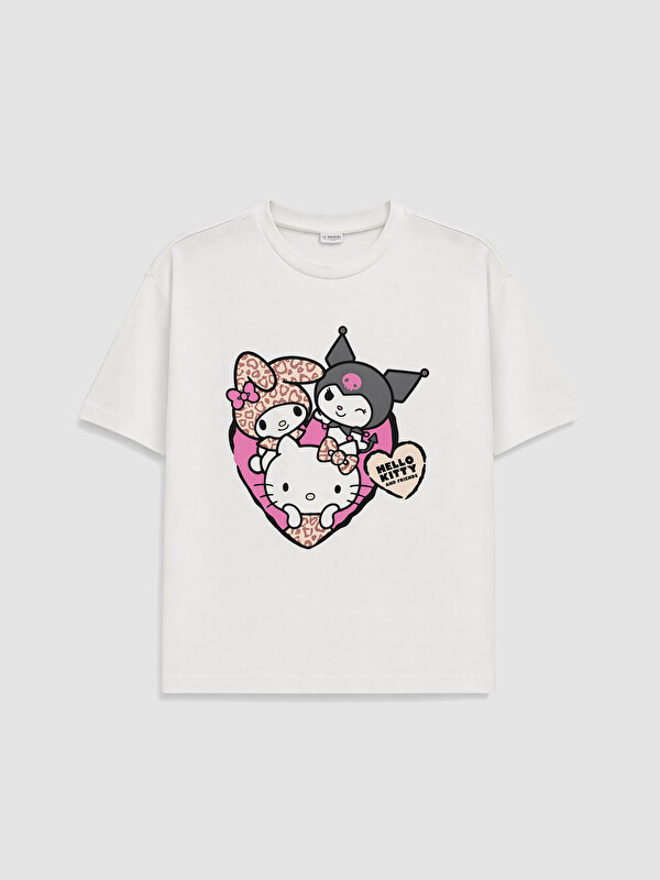 LCW Kids Crew Neck Hello Kitty Printed Girls' T-Shirt