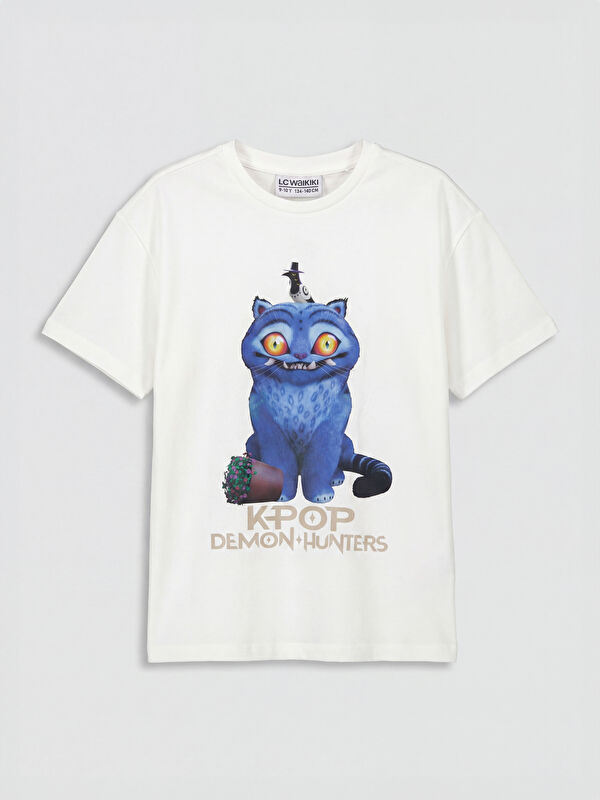 LCW Kids K-pop Demon Hunters Baskılı Kız Çocuk Tişört