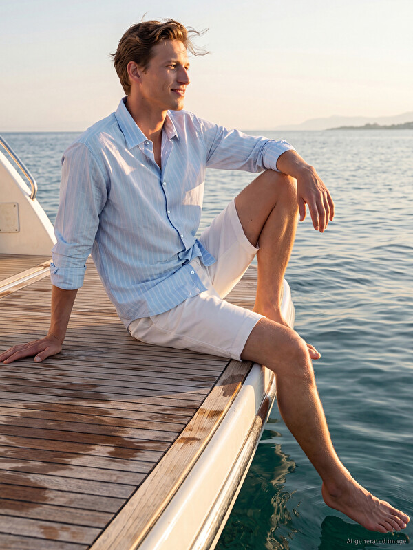 SOUTHBLUE Regular Fit Çizgili Gabardin Erkek Gömlek