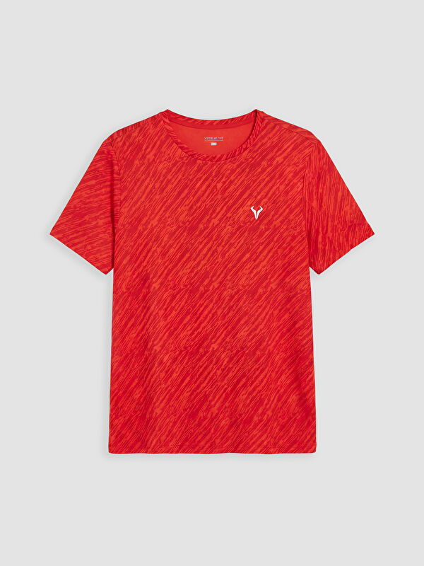 XSIDE ACTIVE Bisiklet Yaka Desenli Erkek Spor Tişört