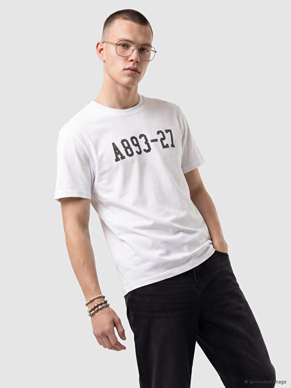XSIDE ACTIVE Bisiklet Yaka Baskılı Erkek Spor Tişört
