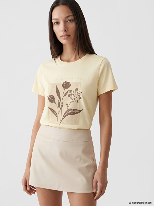 LCW EVERYDAY Tricou Femei Imprimat 100% Bumbac