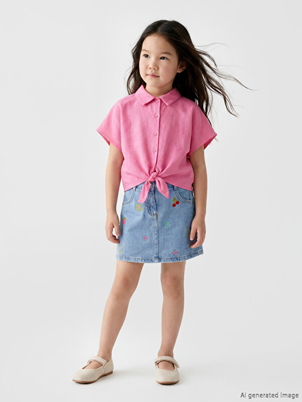 LCW Kids Nakışlı Kız Çocuk Etek