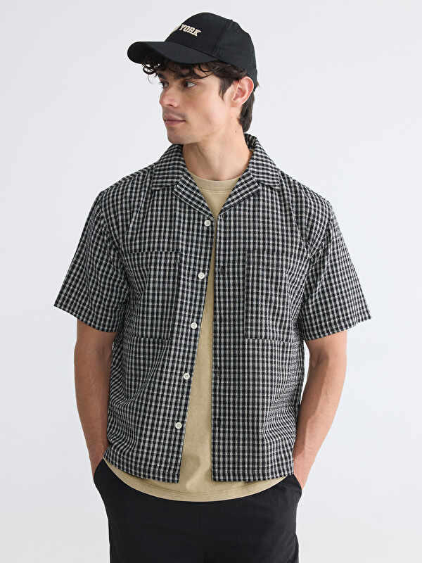 XSIDE Relax Fit Gingham Patterned Men's Shirt