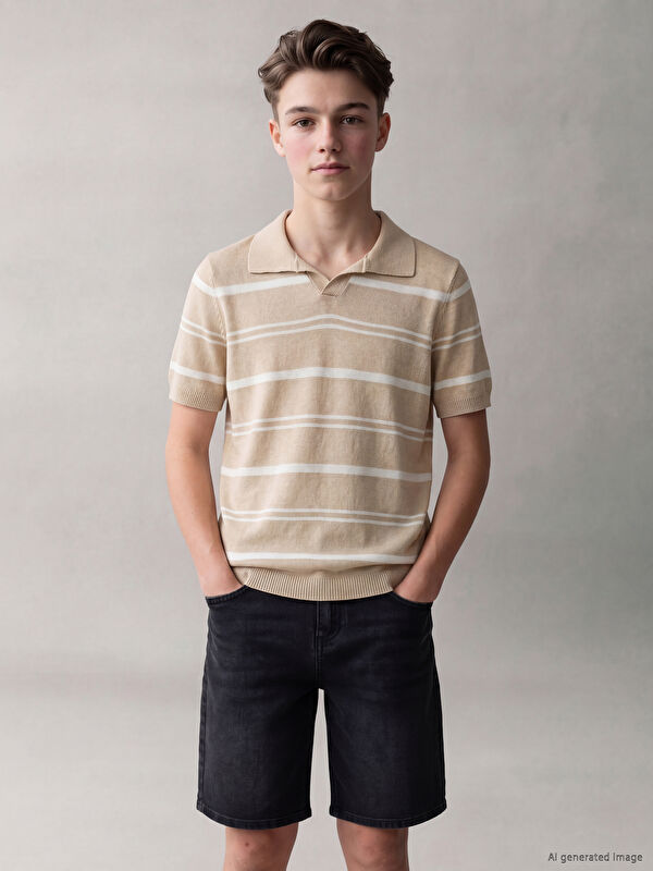 LCW Kids Polo Yaka Erkek Çocuk Triko Kazak