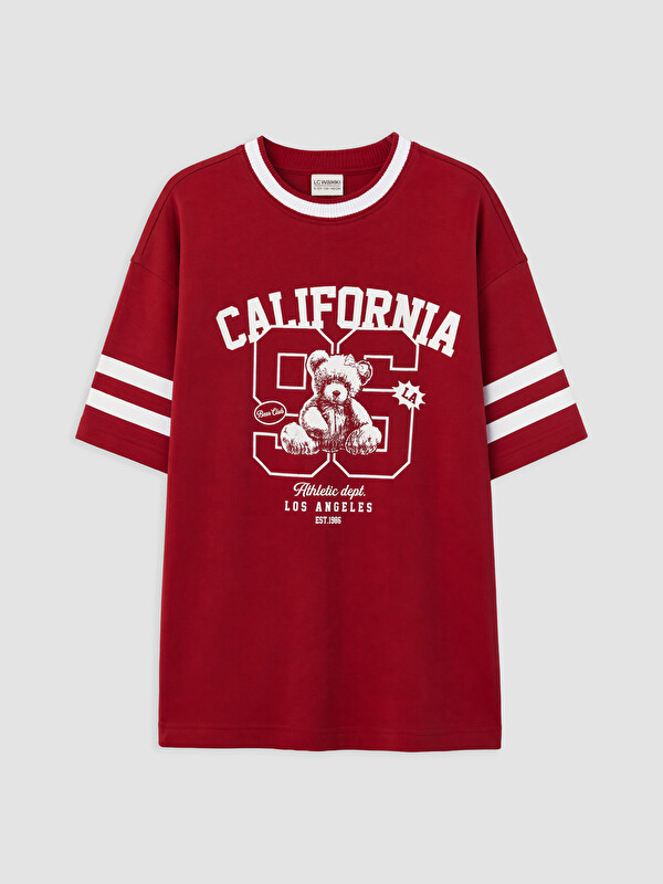 LCW Kids Crew Neck California Printed Girls' T-Shirt