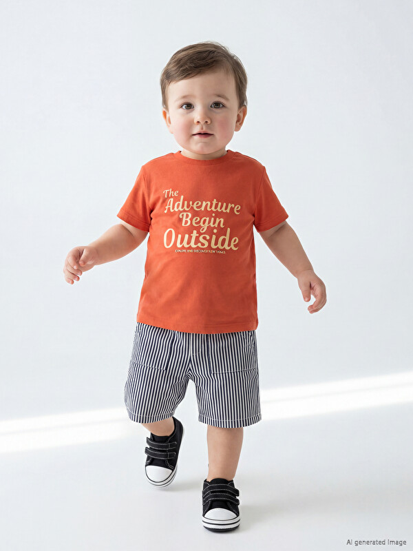 LCW baby Erkek Bebek Gabardin Takımı