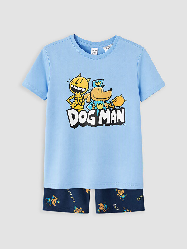 LCW Kids Dečiji kratki pidžama komplet sa Dog Man printom