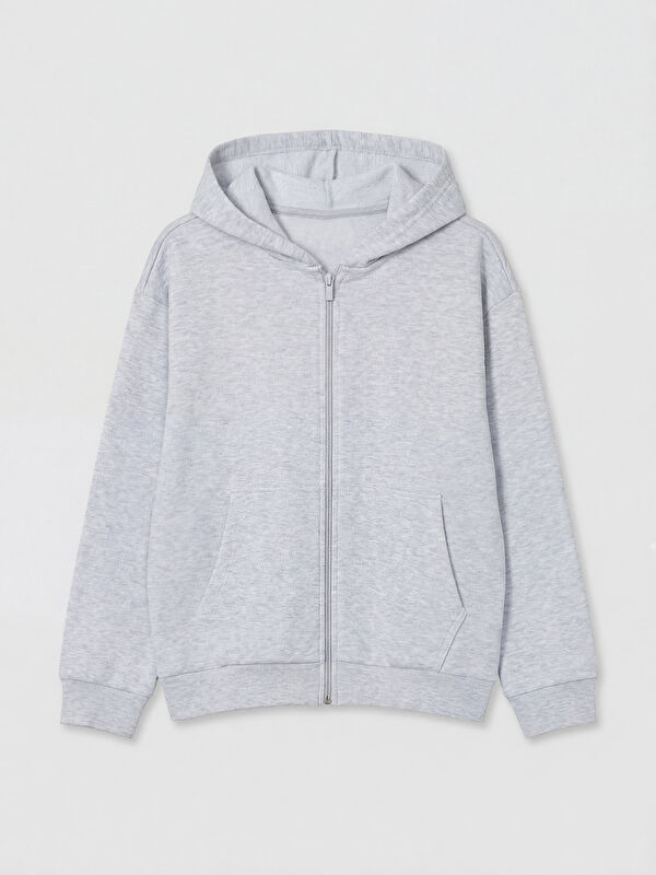LCW Kids Kapüşonlu Kız Çocuk Fermuarlı Sweatshirt