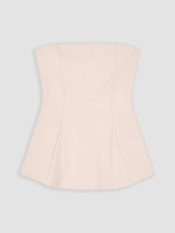 LCW Vision Straplez Yaka Peplum Korse Bluz