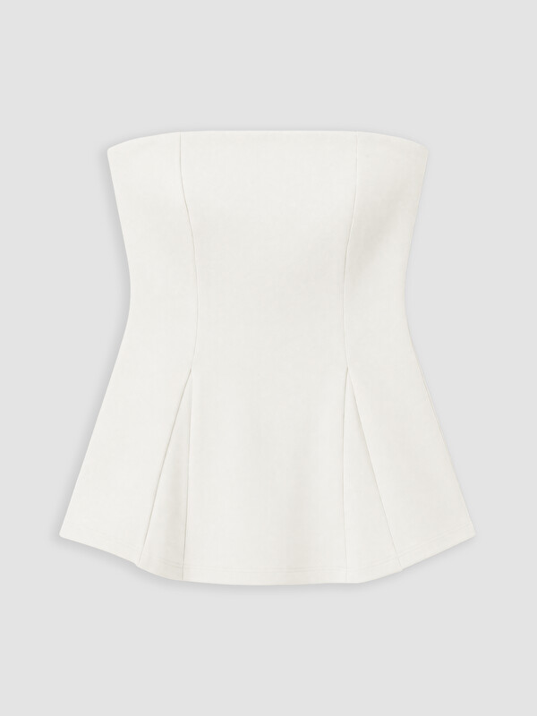 LCW Vision Straplez Yaka Peplum Korse Bluz