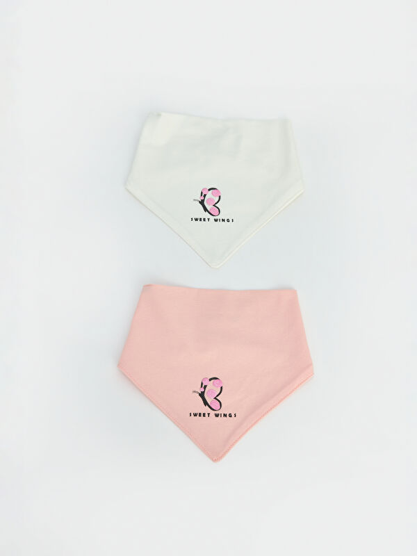 LCW ACCESSORIES Baskılı Kız Bebek Mama Önlüğü 2'li