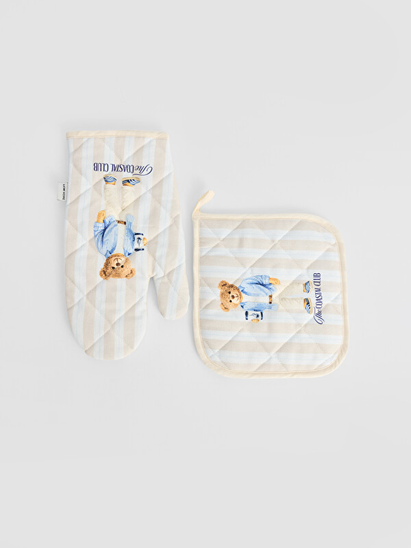 LCW HOME Ayı Teddy Nakışlı Fırın Eldiveni ve Tutaç