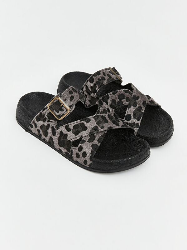LCW STEPS Leopar Desenli Kadın Sandalet