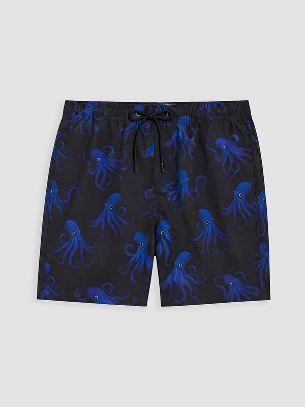 LCW SWIMWEAR Kısa Boy Ahtapot Baskılı Erkek Deniz Şortu