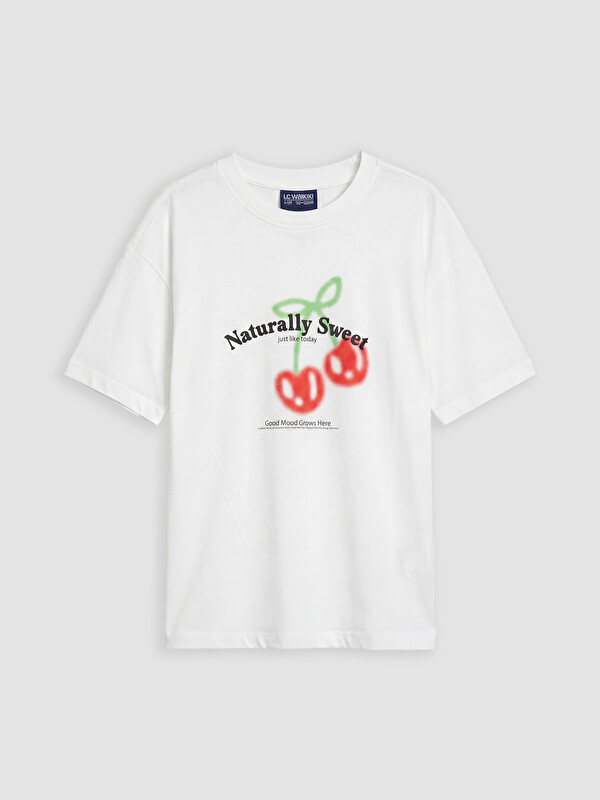 LCW Kids Crew Neck Printed Girls' T-Shirt