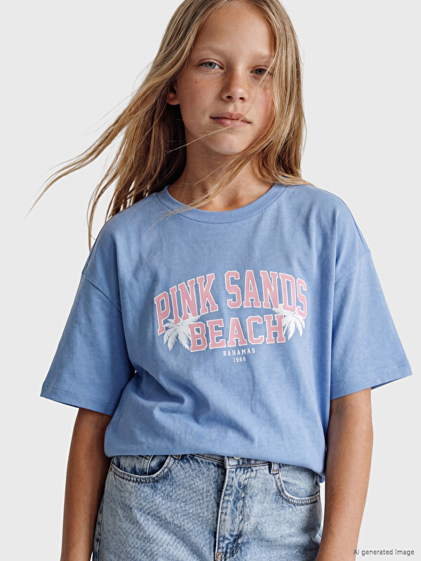 LCW Kids Baskılı Kız Çocuk Tişört