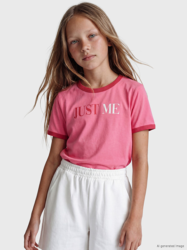 LCW Kids Tricou imprimat cu guler rotund pentru fete