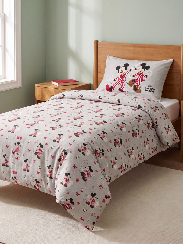 LCW HOME Mickey Mouse Baskılı Pamuklu Tek Kişilik Nevresim Seti