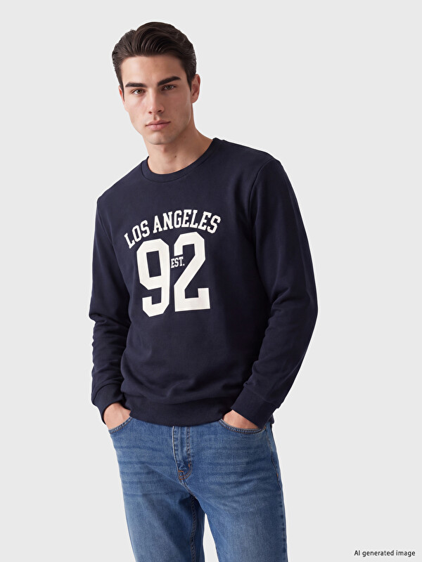 LC WAIKIKI Los Angeles Baskılı Erkek Sweatshirt