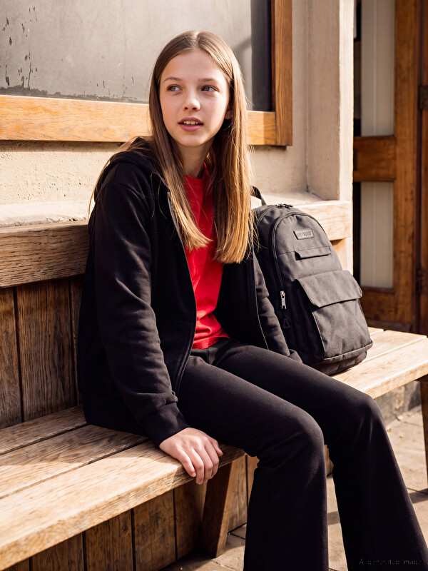 LCW Kids Kapüşonlu Kız Çocuk Fermuarlı Sweatshirt