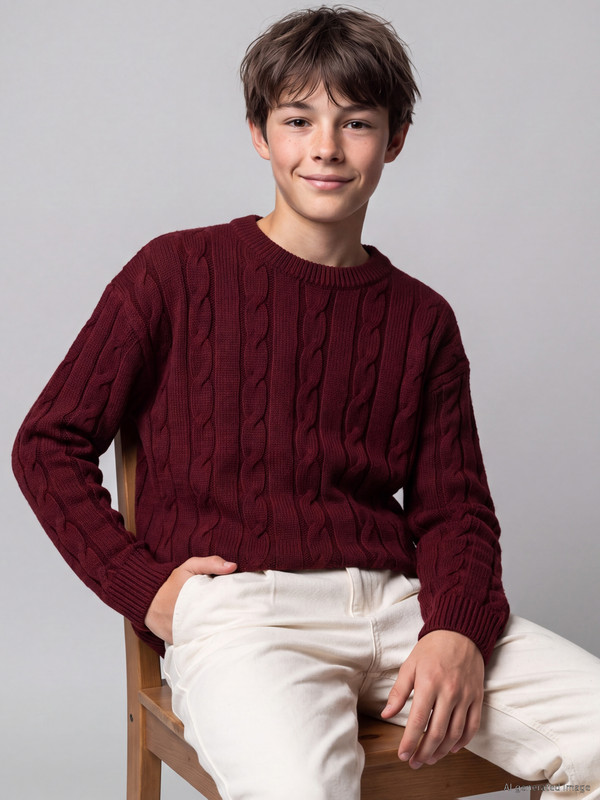 LCW Kids Cable Knit Patterned Boys' Knitwear Sweater