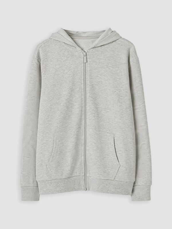 LCW Kids Kapüşonlu Kız Çocuk Fermuarlı Sweatshirt