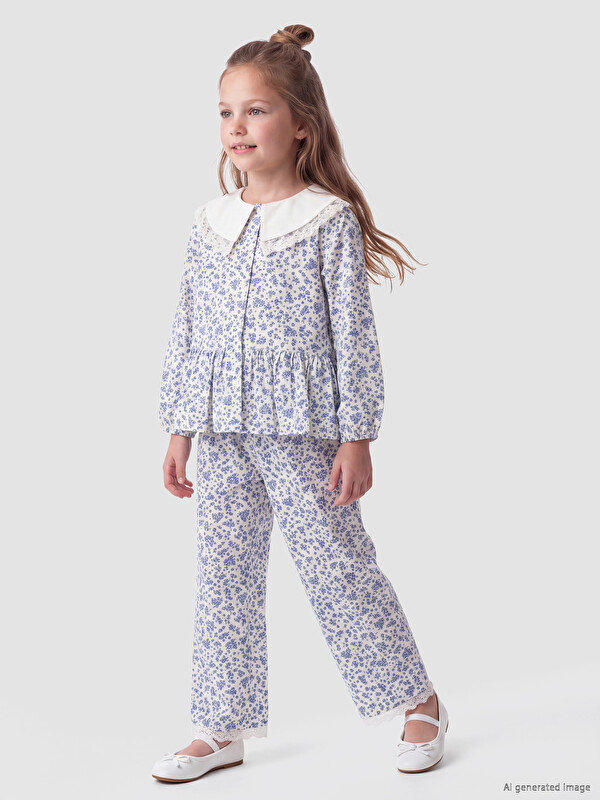 LCW Kids Çiçekli Kız Çocuk Bluz ve  Pantolon