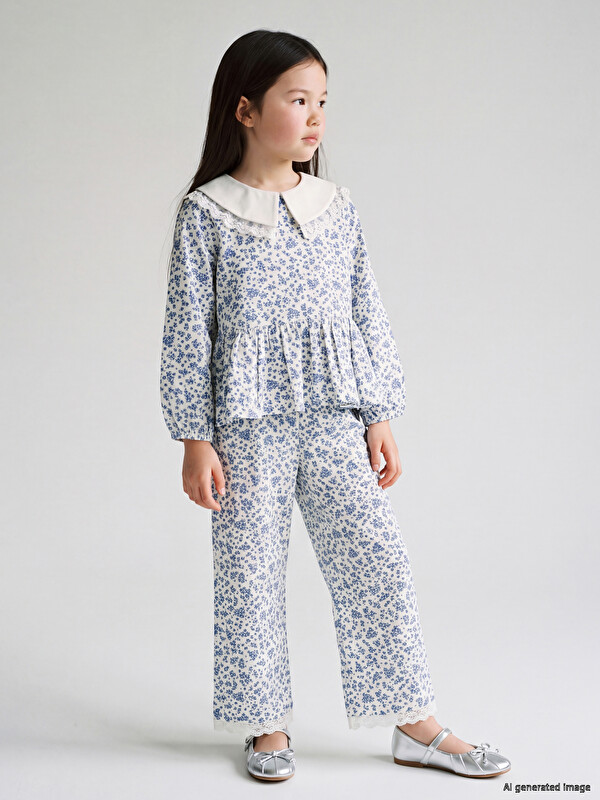 LCW Kids Çiçekli Kız Çocuk Bluz ve  Pantolon