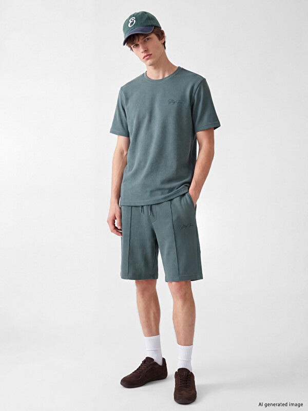 XSIDE Standard Fit Pique Men's Shorts