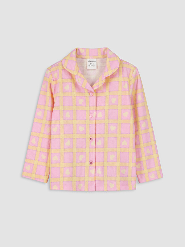 LCW Kids Gömlek Yaka Kız Çocuk Pijama Üst