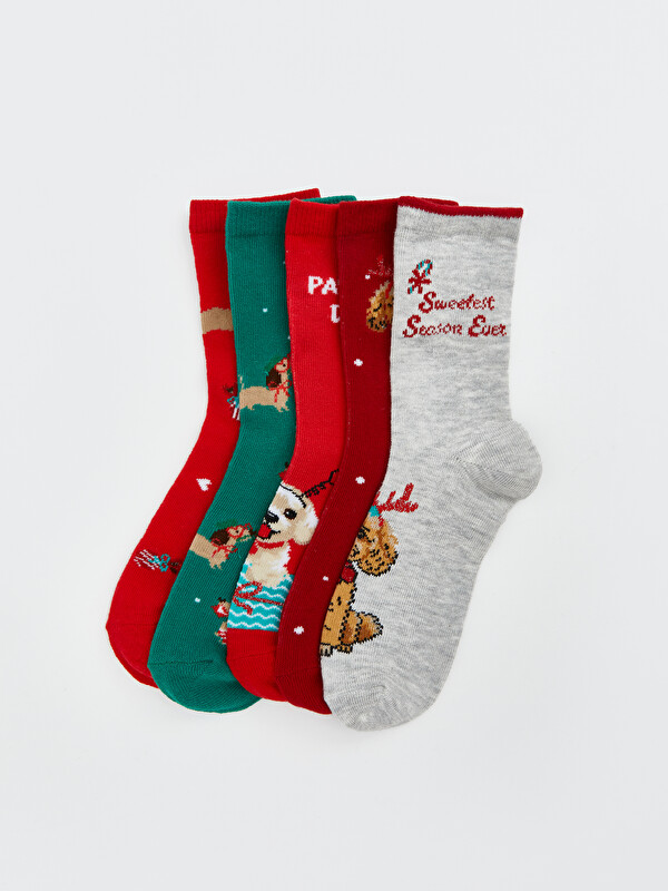 LCW Kids Patterned Girls' Pack Ankle Socks 5 Pack