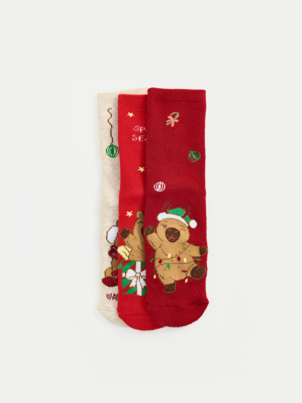 LCW Kids New Year Themed Girls' 3-count Ankle Socks